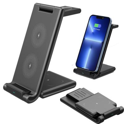 China 15W Stand Up Folding Wireless Charger Customized Samsung Watch Charger 15W Fast Wireless Charger Portable Stand UP Folding Charging Stand For IPHONE 14 pro for sale