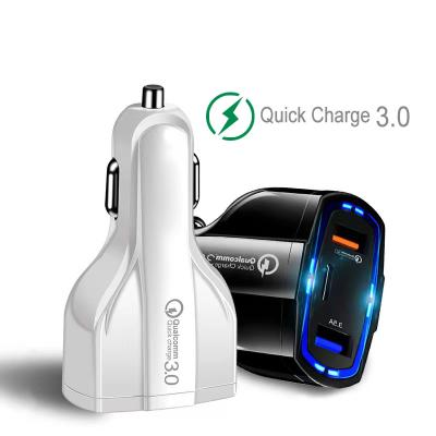 China Factory Direct Selling 12-24V Cigarette Lighter Socket Fast Car Charger Adapter 3.1A Quick Charge QC 3.0 Charging for Smartphone Laptop iPad for sale