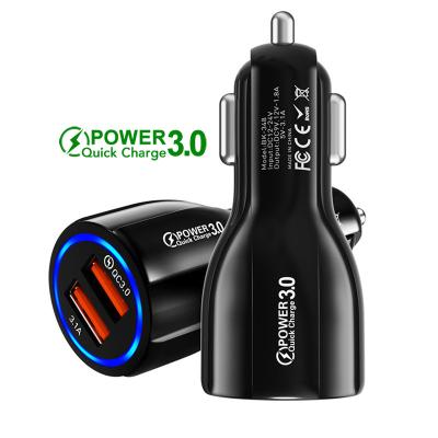 China Universal QC 3.0 Fast Charger Mobile Phone Car Smart Charger 12v-24v 3.1A Output Dual Usb 3.0 Fast Car Charging Adapter For Samsung For iphone 13 pro for sale