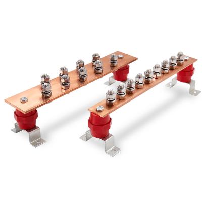 China Indoor Custom Equipotential Ground Grounding Solid Copper Ground Electrical Busbar For Indoor Outdoor for sale