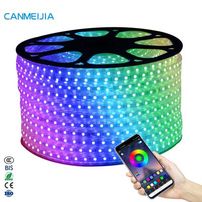 China Residential 220V Led Strip Lights Dreamy Color Lampu Cheap Led Strip Light 5M Rgbic Pixel Light Luz Led Strip Wifi RGB For Christmas Tree for sale