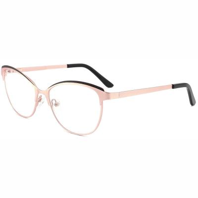 China New Full Stainless Steel Metal Prescription Glasses Frame Spring Retro Men's Eyebrow Glasses Frame Use for sale