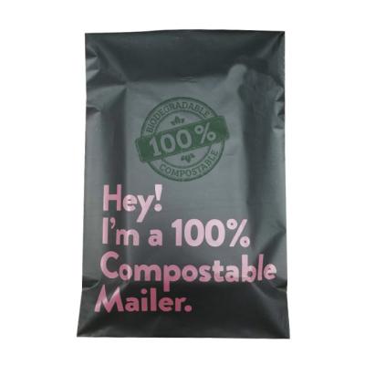 China Eco-Friendly Ready To Ship 100% Compostable Mailer Bags Mailer Certificate EN13432 PLA Cornstarch Biodegradable Mailing Bags for sale