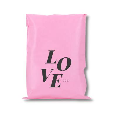 China High Quality Light Strong Adhesive Sakura Hot Custom Logo Pink Matte Mailing Bags Poly Mailer for sale