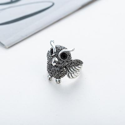 China Hot Animal Design Fashion Personality Ring Creative Owl Shape With Rhinestones From Yiwu Buyer for sale