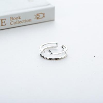 China New CLASSIC Asymmetrical Rhinestone Ring Simple Design Open Ring from Yiwu Buyer for sale