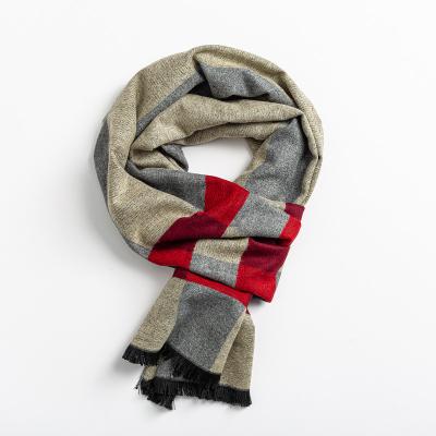 China MOQ Custom Checked Long Stripe Scarf Women Men Wool Low Turning Cashmere for sale