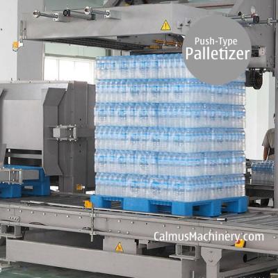 China Film Pack Palletizing Machine Shrink Wrap Push-type Carton Palletizer for sale