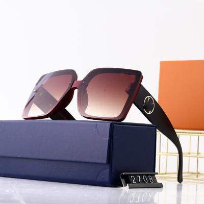 China Fashion Sunglasses Women Oversized Sunglasses UV400 Retro Big Frame Sun Glasses Brand Designer For Ladies Female Eyewear 2708 for sale