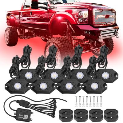 China 2021 Brightest Led Pods RGBW LED Underglow Light Aluminum+PC 4 8 12 Light Rock Lights For Truck Jeep UTV ATV SUV for sale