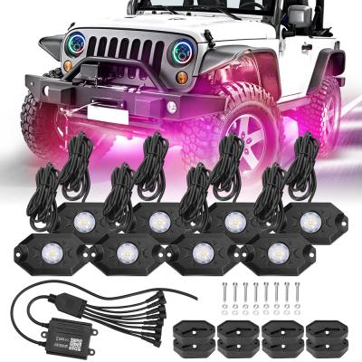 China All Cars Loyo Rgbw RGB Halo And Offroad Rock Lights For Jeep Wranger Rgb Rock Light Ip67 32 Led Rock Light for sale