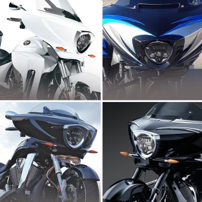 China Diecast Aluminum Housing Headlight For Victory Cross-Country Motorcycle Factory Price Auto Led Accessories Factory Price for sale