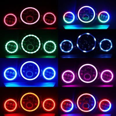 China Loyo 4.5 Inch Fog Light 7 Inch RGB Headlight For Harley Set Led Fog /Driving Lights Projector Light For Motorcycle 7 Inch Headlight for sale