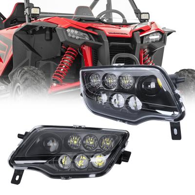 China Special design 40w LED die-cast aluminum housing headlight for ATV UTV offroad driving hi/lo lamp hi/lo passing beam for Honda Pioneer 1000 SXS1000M3 2016 for sale