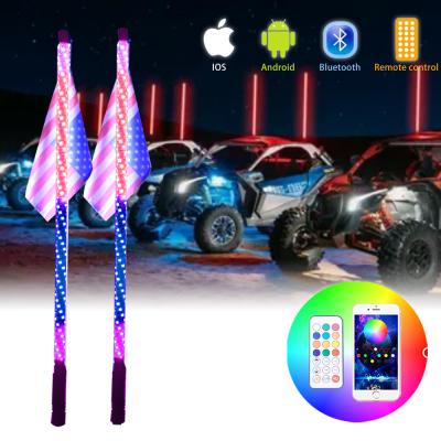 China All Vehicle Dual Control Led Antenna For 4X4 Offroad Led Whip Light High Quality Rgb Led Lights Whip For Atv Utv for sale