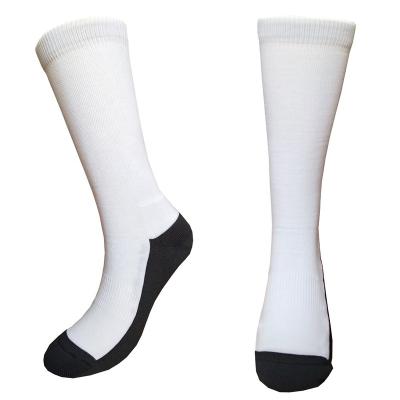 China 100% Antibacterial Antibacterial White Polyester Printing Black Unisex Crew Sports Sock Tops for sale