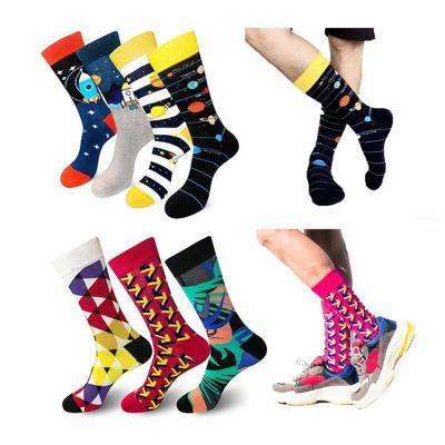 China Wholesale Antibacterial Vivid Stock Cotton Colorful Funny Rts Sock Design Men Dress Socks for sale