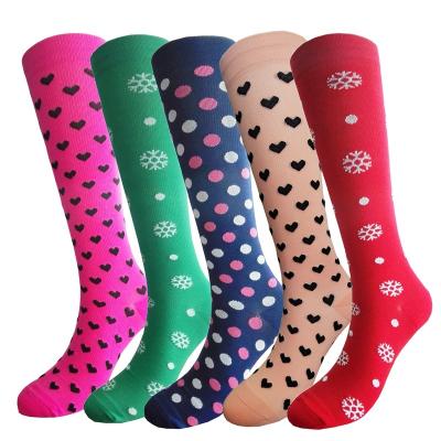 China High Pressure Socks Women Soft Green Light High Compression Varicose Knee Light Cute Antibacterial Antibacterial Socks for sale