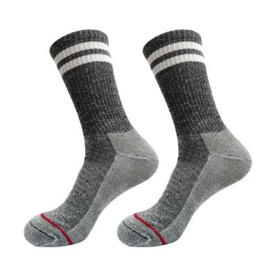 China Gray Outdoor Hike Socks Customized Antibacterial Cushion Winter Merino Wool Gray Outdoor Hike Socks Small Quantity For Men for sale