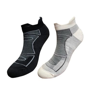 China Antibacterial No Show Antibacterial Custom Men's Slim Cushion Running Stockings Cut Out Merino Wool Socks for sale