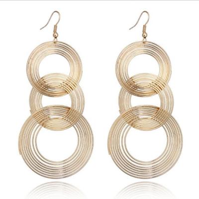 China Circle Statement Earrings Geometric Jewelry Western Fashion Long Big Statement Drop Earrings For Women 2021 Girls Wholesale for sale