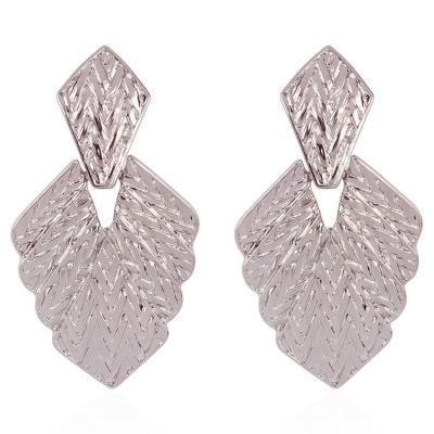 China Wholesale Statement Boho Alloy Leaf Statement Stud Earrings For Women Fashion 2021 All Match Jewelry Girls for sale