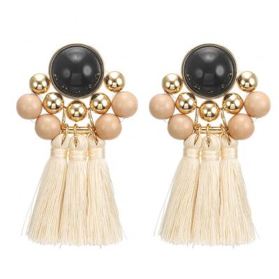 China 2021 Wholesale Western Fashion Hot-selling Alloy Tassel Resin Earring Creative Exaggerated Fashion Earrings Jewelry For Women RTS for sale