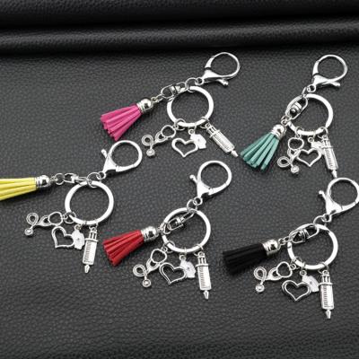 China Metal Glans Needle Medical Syringe Stethoscope Key Chain For Doctors Doctor for sale