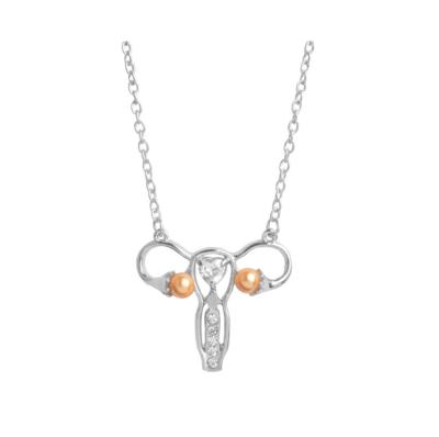 China Hot Creative Alloy Uterus Necklace Fashion Zircon Bead Medical Pendant Necklace For Women Jewelry 2022 Wholesale for sale