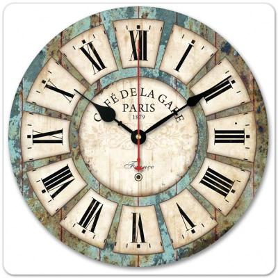 China Wholesale Retro Antique Style Wooden Digital Control Running Modern Mute Wall Clock for sale