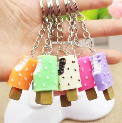 China Fashion Cool Wholesale Resin Creative Key Chain Mini Personalized Cute Ice Cream Keychain For Promotion Gift for sale