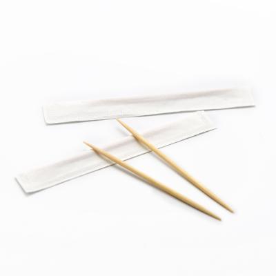 China Different Disposable Wrapped Wooden Toothpicks 2.0*65mm Birch Toothpicks With Paper Wrapped for sale