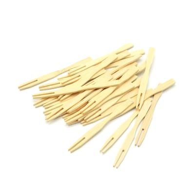 China Restaurant Or Party Height 8.8cm Environment Friendly Bamboo Food Picks 9cm Forks Chip Forks for sale