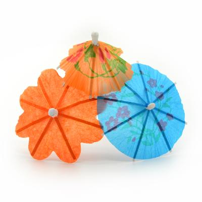 China Disposable Cocktail Umbrella Tooth Picks Drink Tooth Picks Assorted Umbrella Parasol Paper Cupcake Toppers For Party for sale