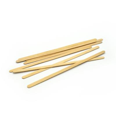 China 140*5*1 Mm Sustainable Wooden Coffee Stirrer Coffee Stir Sticks Customized Package for sale