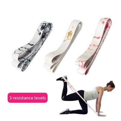 China Fitness Exercise Resistance Bands Cloth Fitness Bands Long For Gym Equipments Fitness Resistance Marble Belt for sale