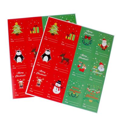 China Waterproof Printed Christmas Cartoon Stickers Kids Toys Gift Labels Logo Design Custom Sticker for sale