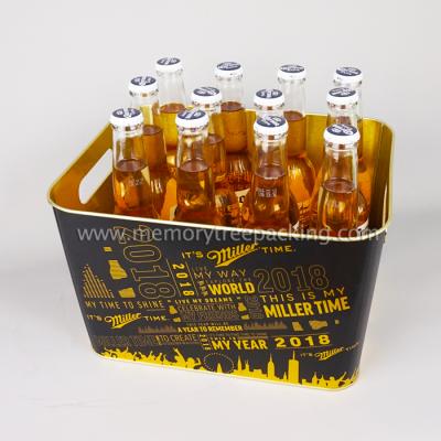 China Sustainable Beer Ice Bucket 12 Bottles , Galvanized Metal Ice Buckets And Tongs Eco - Friendly for sale