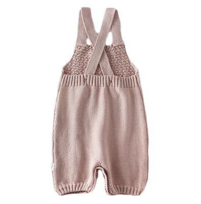 China Breathble Factory OEM Spring Summer Cozy Cute Newborn Baby Knitted Romper Jumpsuit Suits Suits for sale