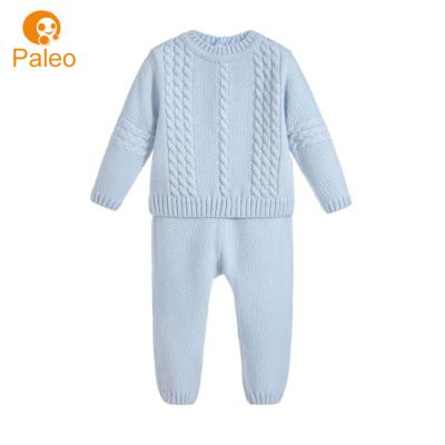 China Factory OEM jacquard design fall antibacterial boutique knit cotton newborn baby clothing set for infant for sale