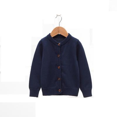 China Anti-pilling soft touch 100% cotton knitted boys sweater girls running essential cardigan for sale