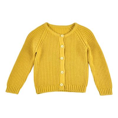 China Little Girls Breathable Boy Button Warm Comfy Solid Color Knit Cardigan Sweaters Baby Winter Clothes for sale