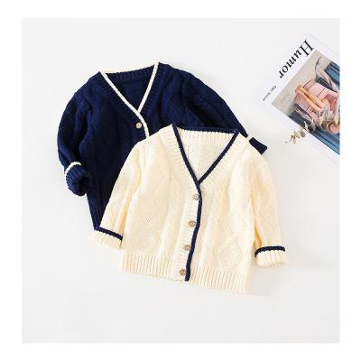 China School OEM ODM Factory Little Boys V-Neck Button Knitted Sweater Children Uniform Cardigan for sale