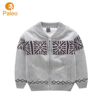 China Factory OEM Embroidery Design Autumn Christmas Knitting Cotton Children Sustainable Jacket For Toddler for sale