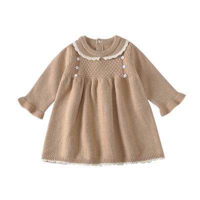 China Wholesale Cute Breathable Fashion Spring Autumn Designers Newborn Kids Knitted Longsleeve Dresses Baby Clothes for sale