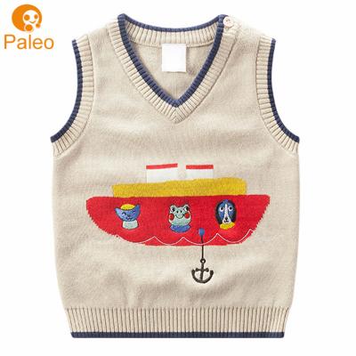 China Factory OEM jacquard design fall anti-shrink boutique knit cotton newborn baby vest for infant for sale