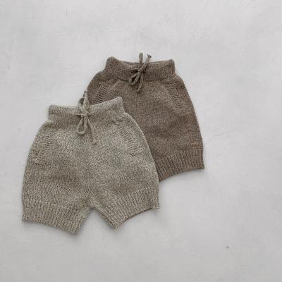 China Fashion Breathable Wholesale Custom Summer Solid Color Casual Organic Cotton Knit Pants Baby Shorts for sale