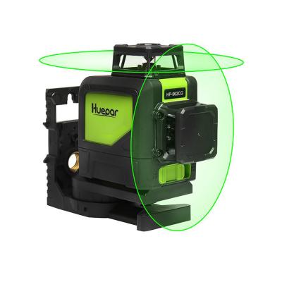 China 902CG huepar square cross line 360 ​​degree green beam 8 lines laser level/level 85x65x100mm price for sale