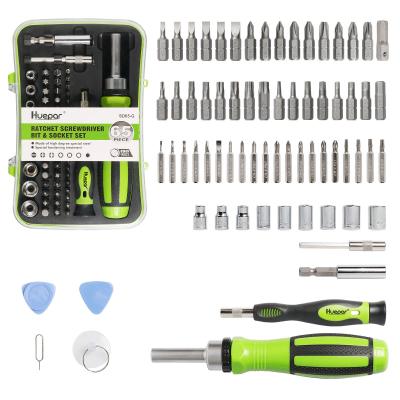 China Huepar Wholesale Plastic SD 65 Precision Screwdriver Magnetic Ratchet Set 65 in 1Sockets Repair Tool Kit for sale