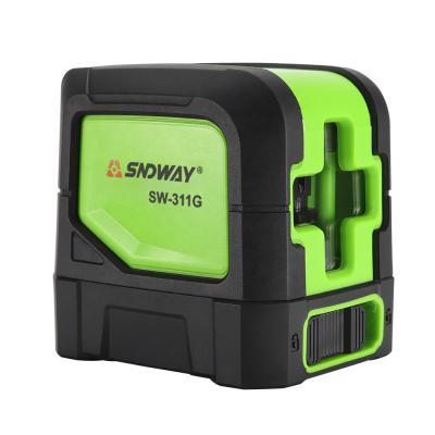 China SNDWAY Green Beam 2 Cross Lines Laser Level SW-311G 65.4x75x76mm for sale